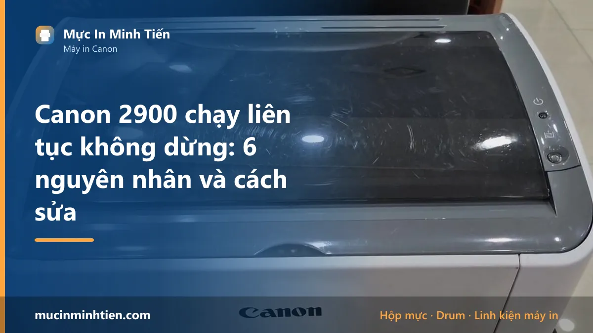 Canon 2900 chạy liên tục không dừng: 6 nguyên nhân và cách sửa