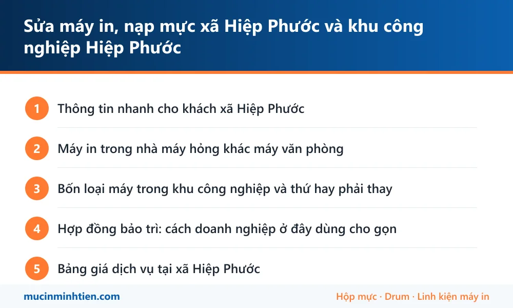 Các bước làm việc khi sửa máy in tận nơi tại xã Hiệp Phước