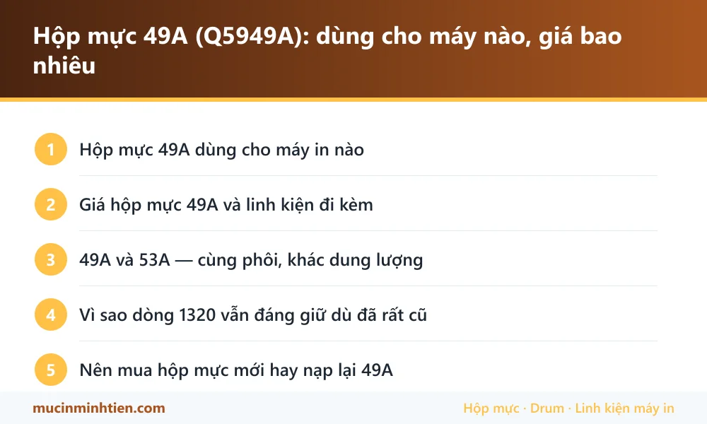Tóm tắt thông tin hộp mực 49A: máy dùng được, giá và cách chọn