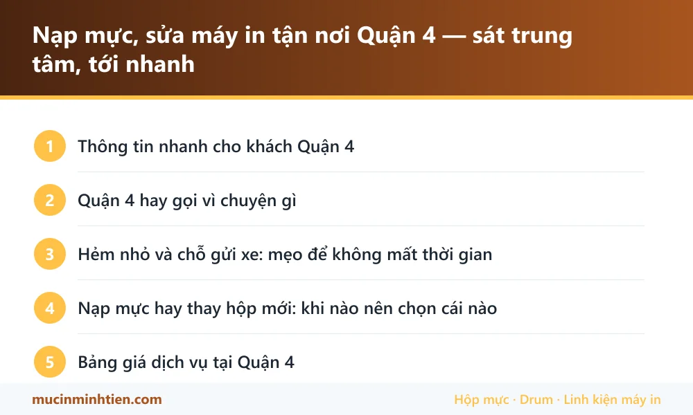 Các bước làm việc khi sửa máy in tận nơi tại Quận 4