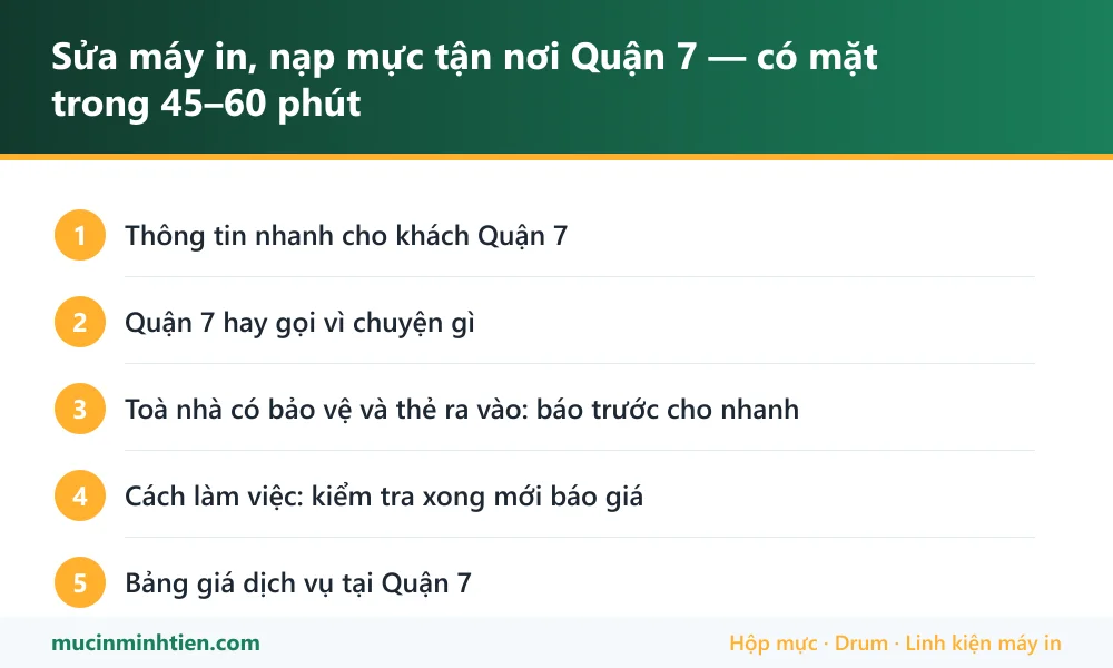 Các bước làm việc khi sửa máy in tận nơi tại Quận 7