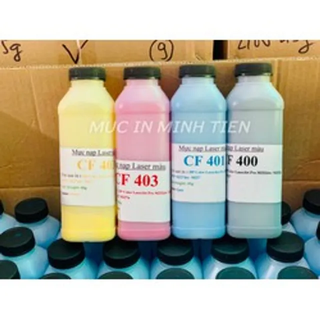 Bộ Mực nạp laser màu HP M252/277/281/202(CF400,401,402,403/CF500.501,502,503) ( 4 chai / 1 bộ) - mực nạp CF400